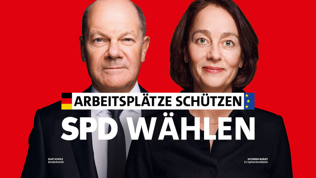 Plakatmotiv: Arbeitsplätze schützen: SPD wählen