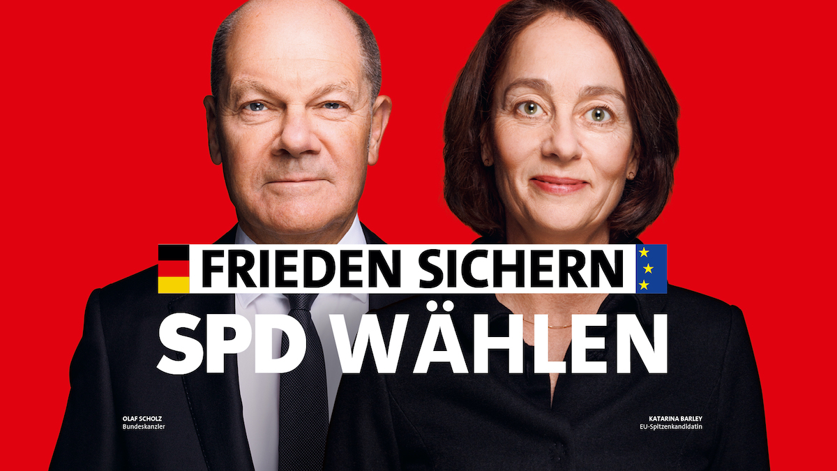 Plakatmotiv: Frieden sichern: SPD wählen