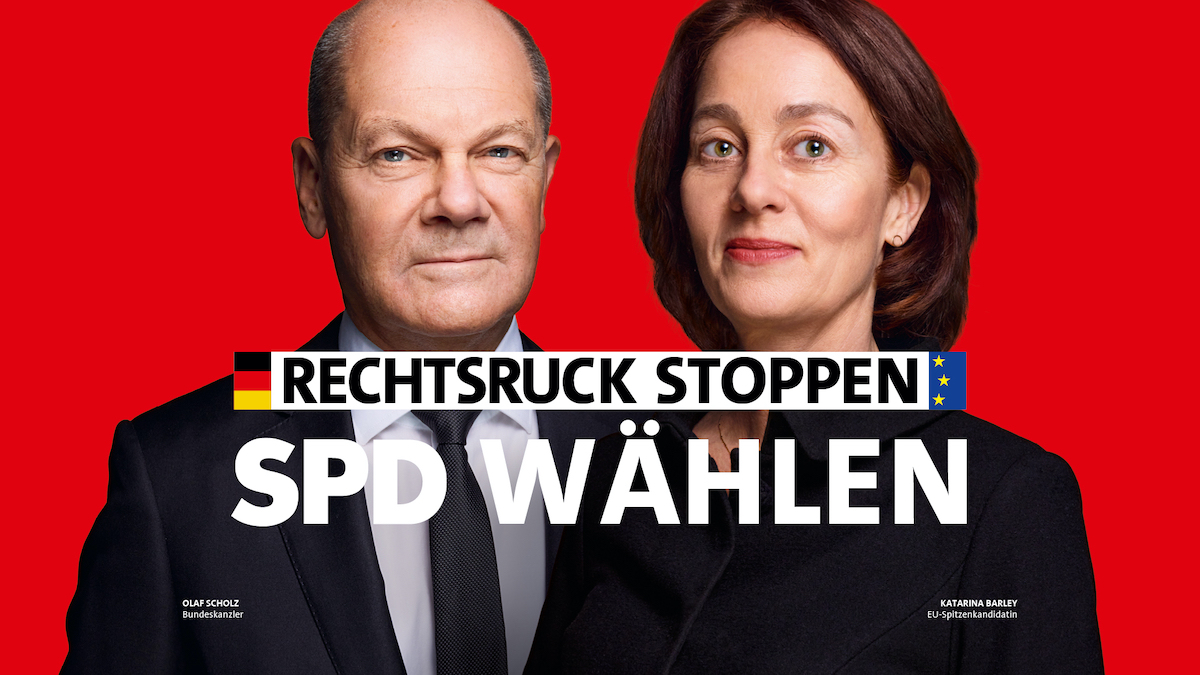 Plakatmotiv: Rechtsruck stoppen: SPD wählen