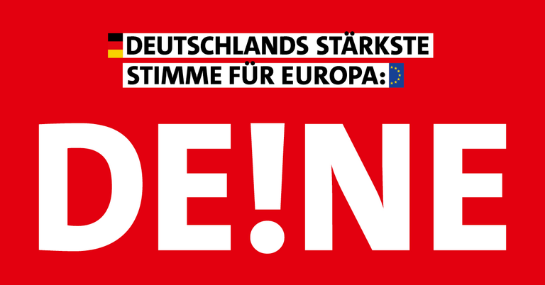 Banner: Deutschlands stärkste Stimme für Europa: De!ne