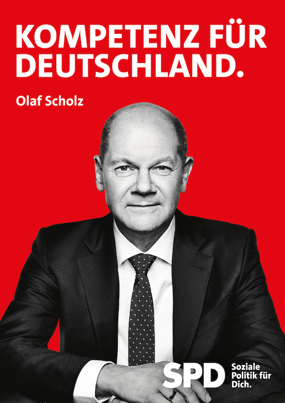 Plakat: Kompetenz für Deutschland. Olaf Scholz.