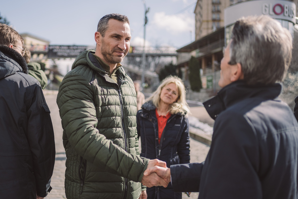 Foto: Wladimir Klitschko (l.) und Rolf Mützenich in Kiew