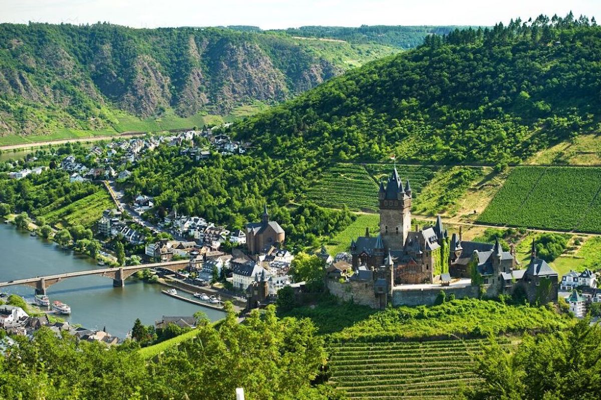 Foto: Blick von der Reichsburg in Cochem an der Mosel