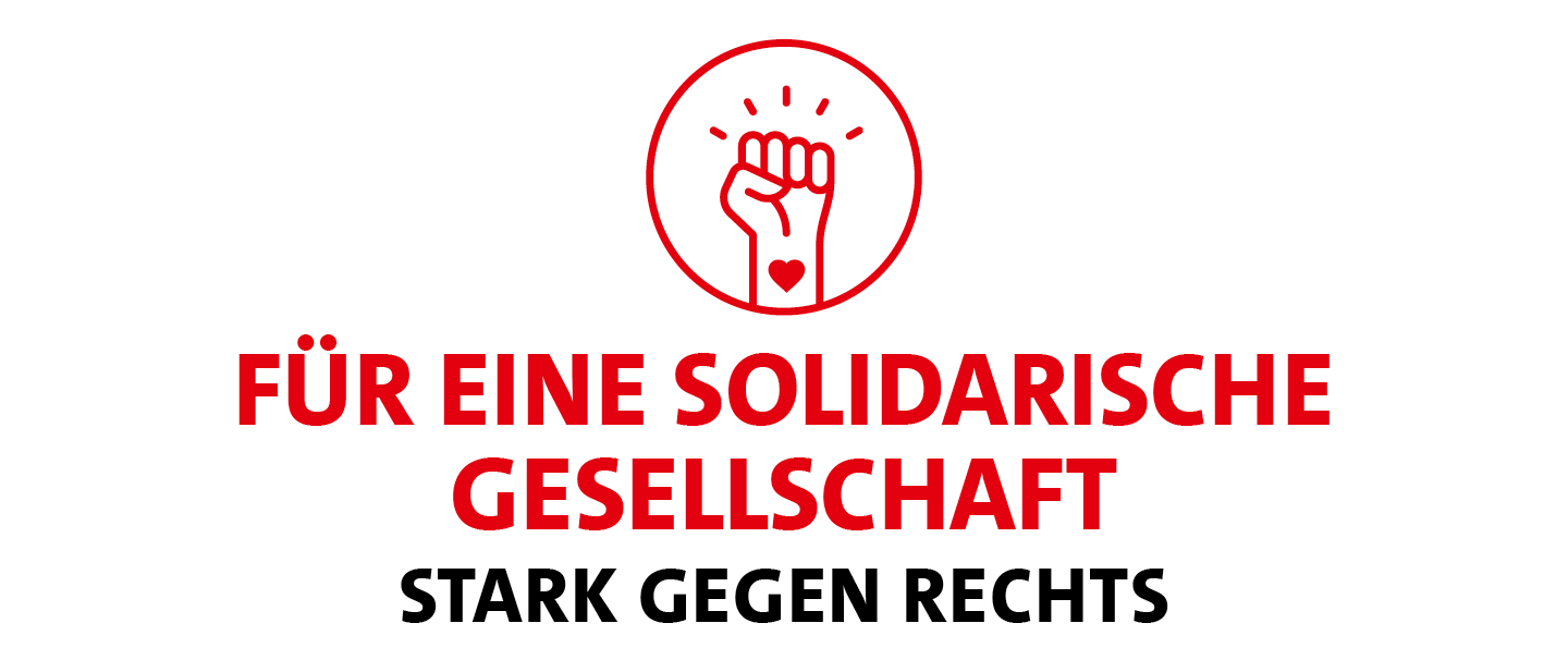 Header: Für eine solidarische Gesellschaft. Gegen rechts und Radikale.