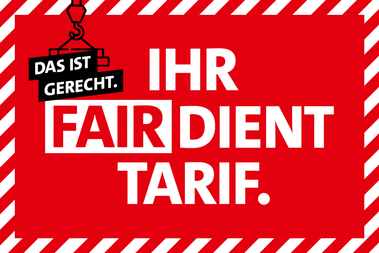 Grafik: Ihr verdient Tarif. Das ist gerecht.