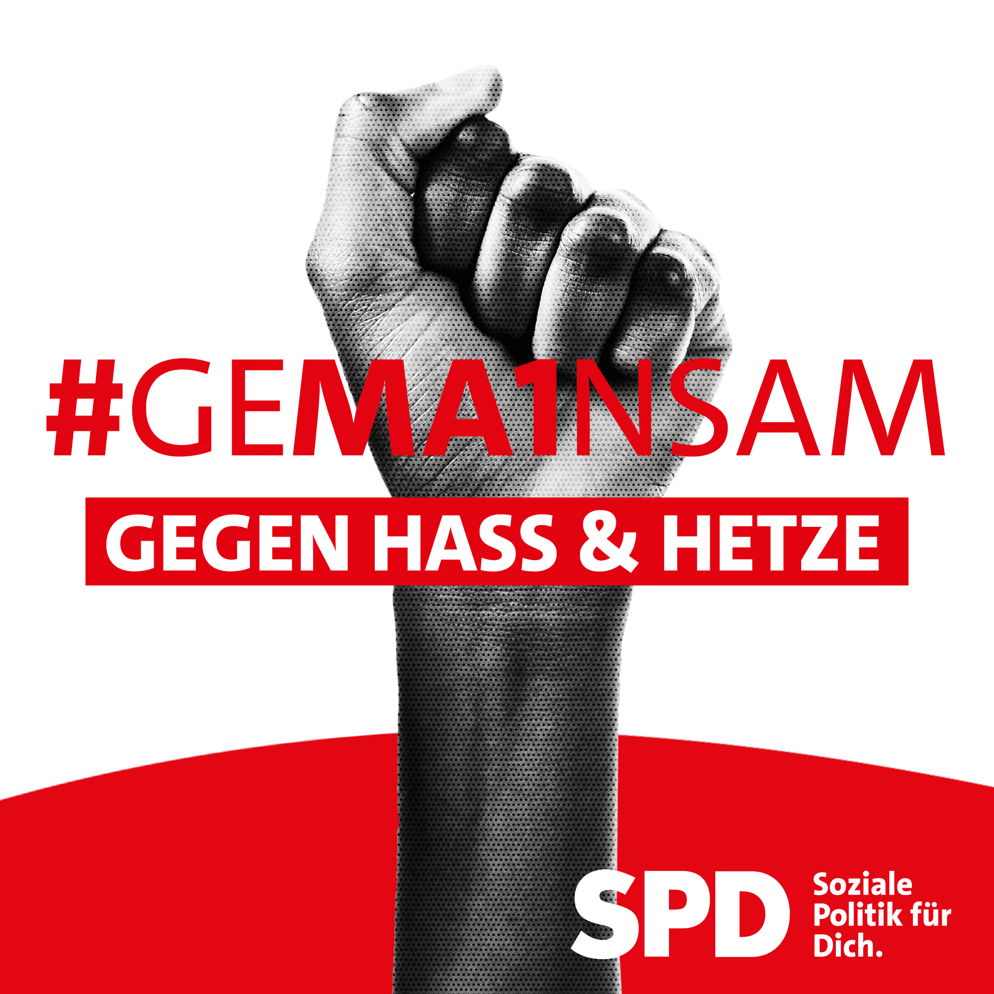 Motiv: #Gema1nsam gegen Hass & Hetze