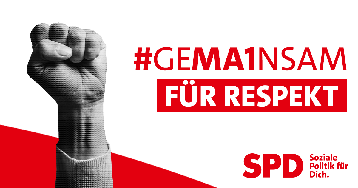 Motiv zum 1. Mai: #Gema1nsam für Respekt