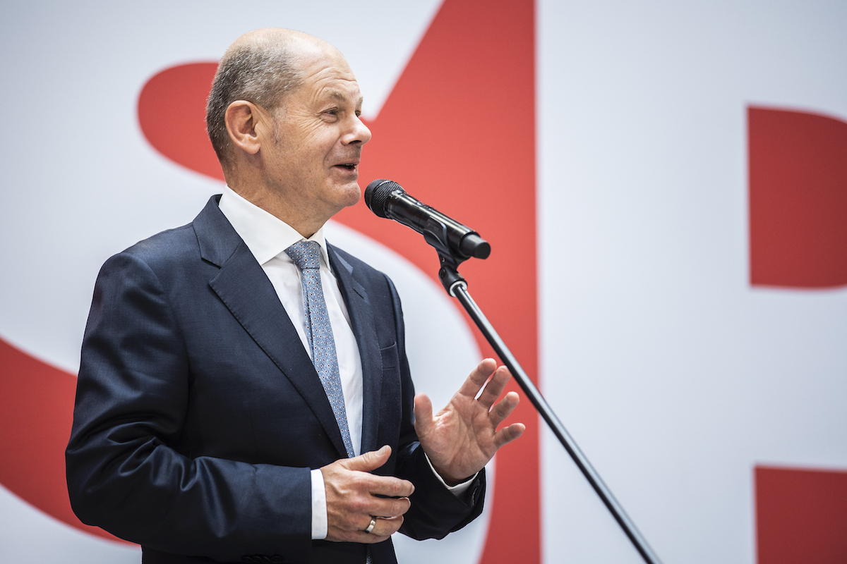 Foto: Olaf Scholz spricht bei Pressekonferenz