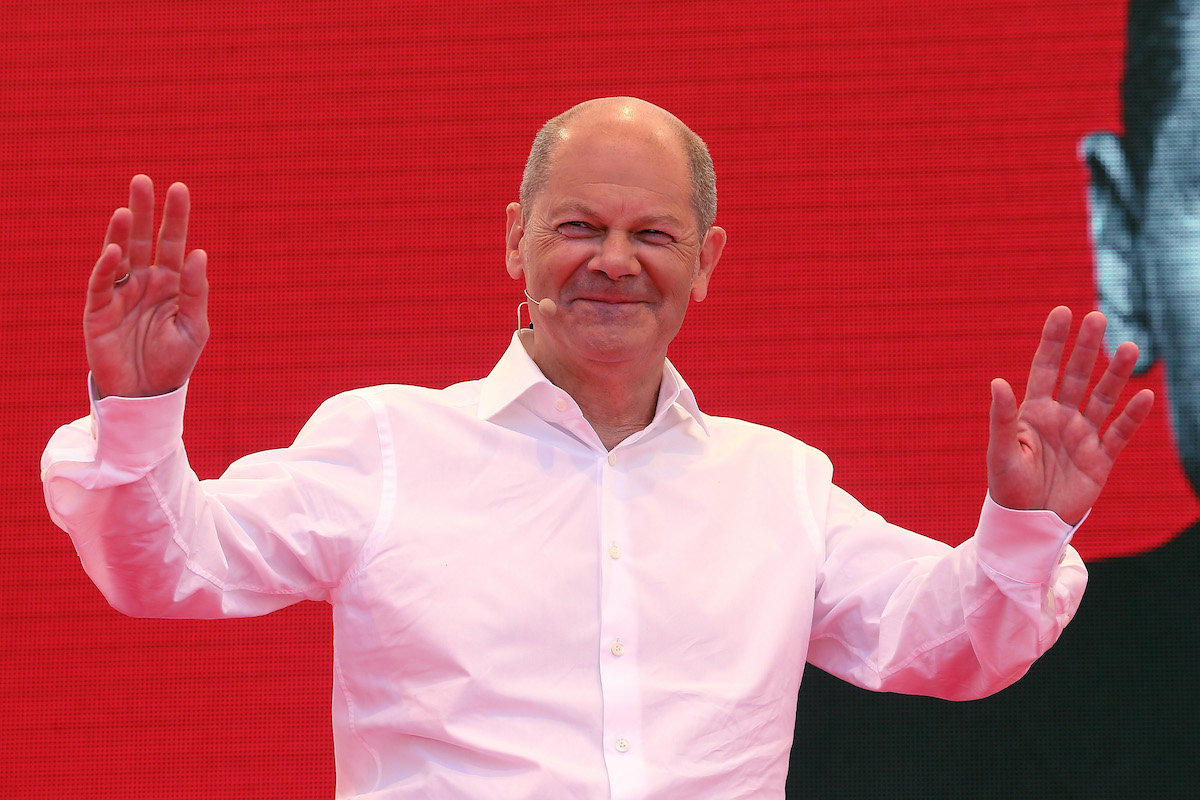 Foto: Olaf Scholz beim Wahlkampfauftakt in Bochum