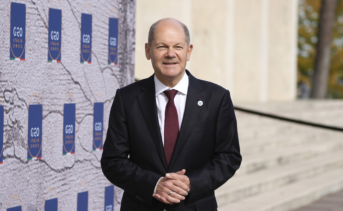 Foto: Olaf Scholz beim G20-Gipfel in Rom