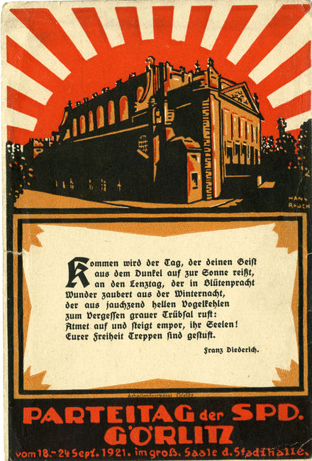 Plakat zum Görlitzer Parteitag 1921
