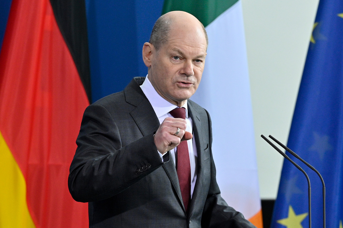 Foto: Olaf Scholz bei einer Pressekonferenz