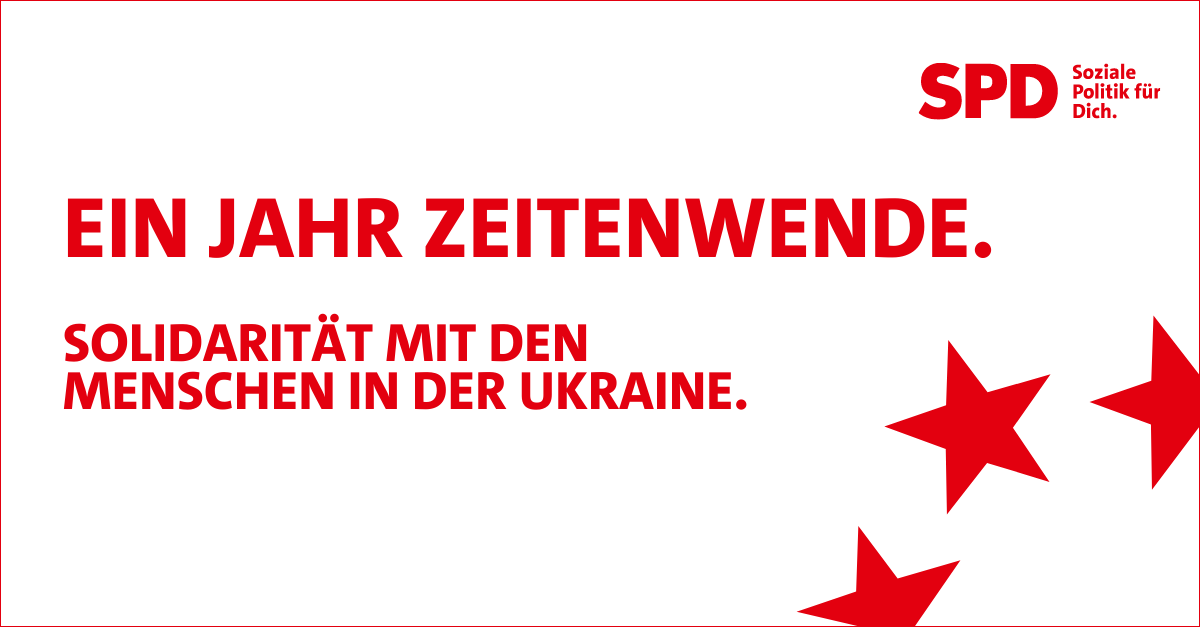 Grafik: Ein Jahr Zeitenwende. Solidarität mit den Menschen in der Ukraine.