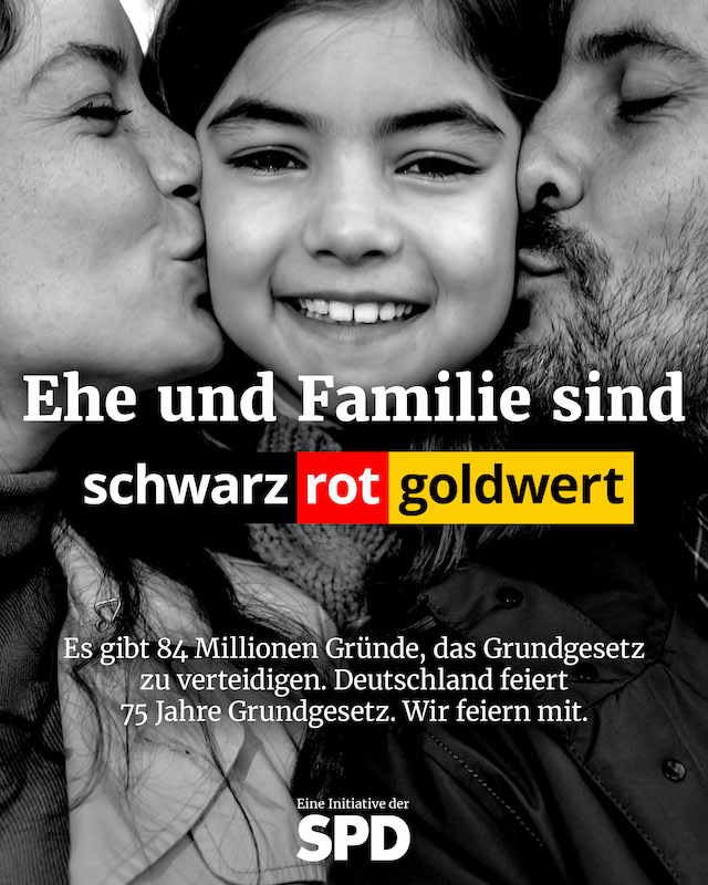 Motiv: Ehe und Familie sind schwarzrotgoldwert