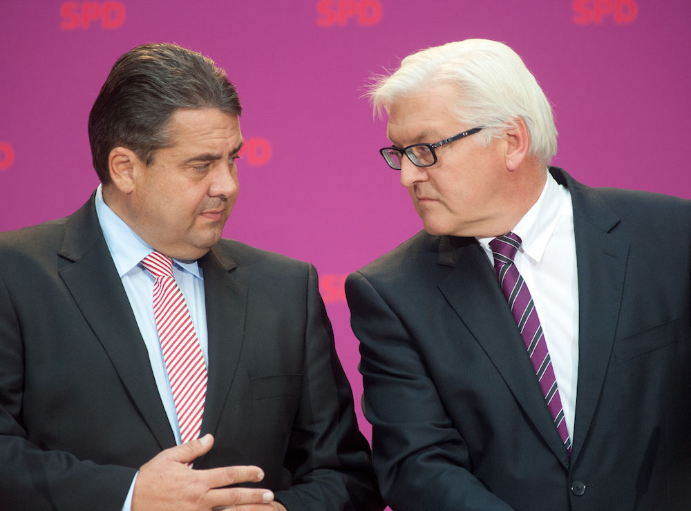 Sigmar Gabriel und Frank-Walter Steinmeier bei einer Pressekonferenz der SPD in Berlin (Archivbild von 2012). (Foto:dpa). 