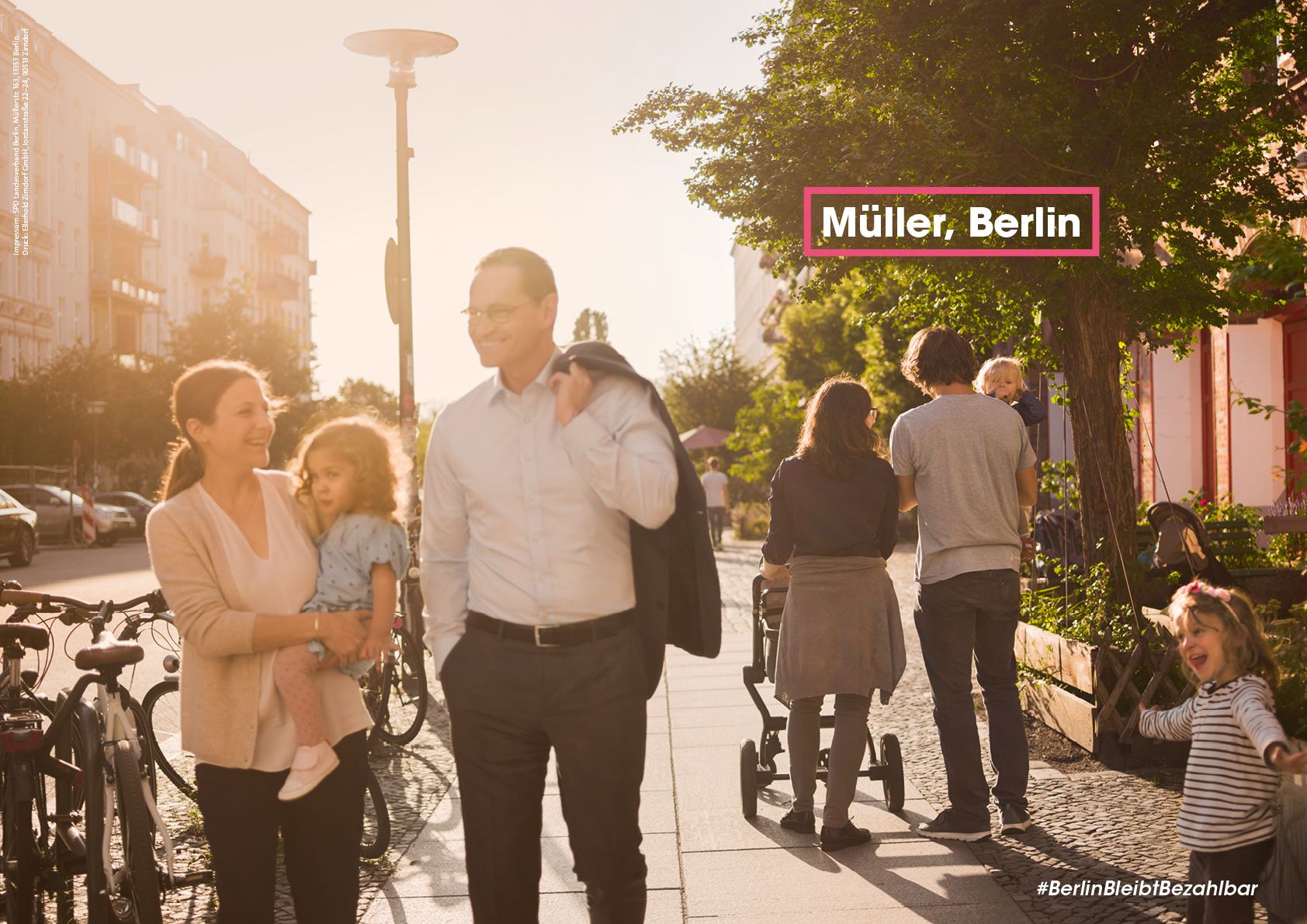 Plakat der SPD Berlin: Berlin bleibt bezahlbar