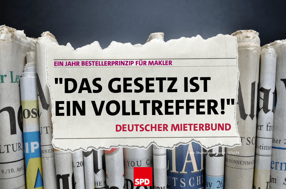 Foto-Collage zu einem Jahr Mietpreisbremse und Bestellerprinzip im Makler-Recht