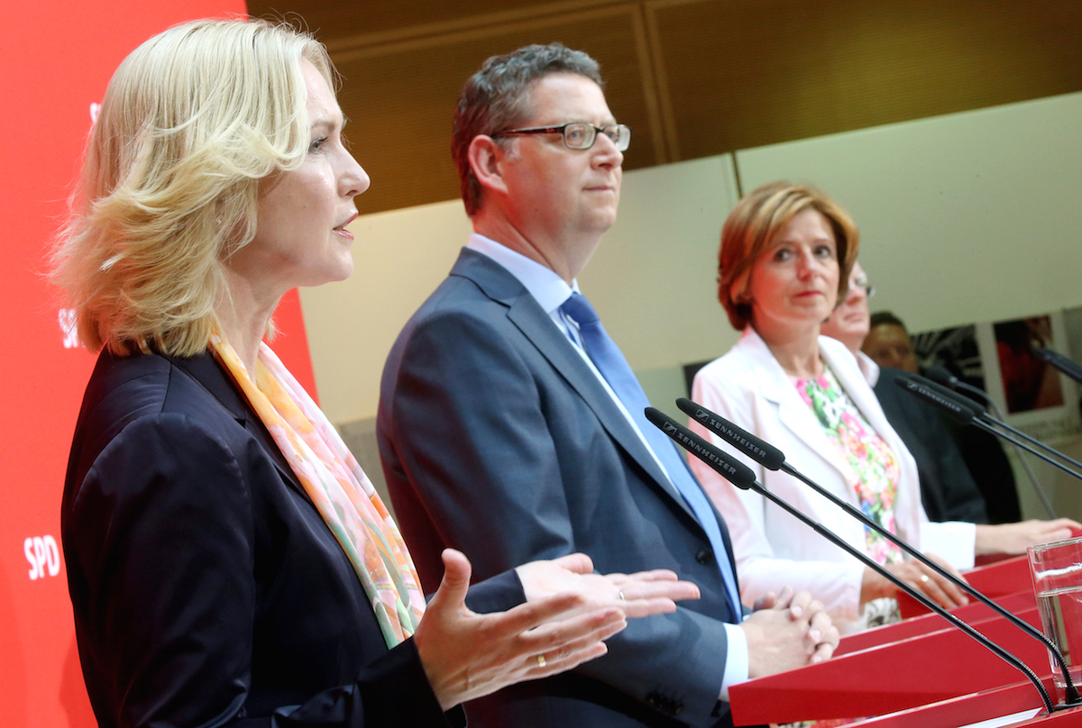 Foto: Manuela Schwesig, Thorsten Schäfer-Gümbel und Malu Dreyer