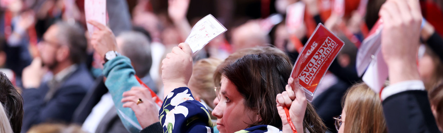 Liesa Johannssen Foto: Delegierte stimmen bei SPD-Debattenkonvent ab