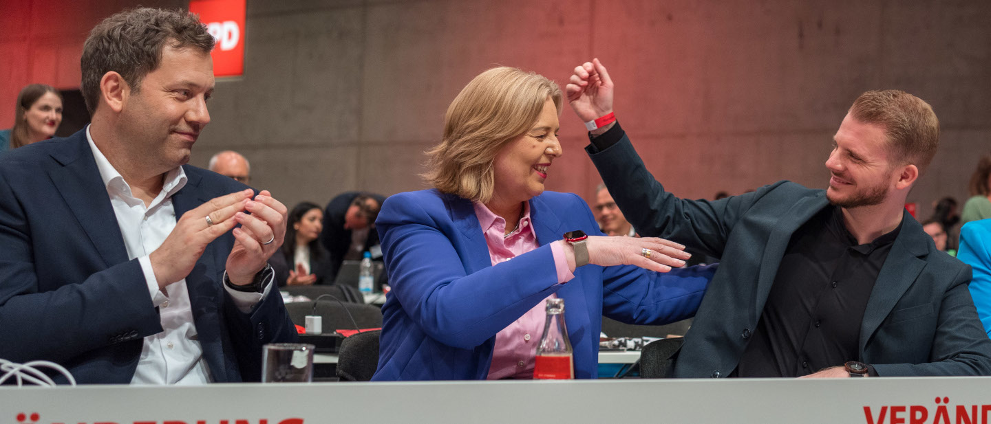 Fionn Große Foto: Lars Klingbeil, Bärbel Bas und Tim Klüssendorf