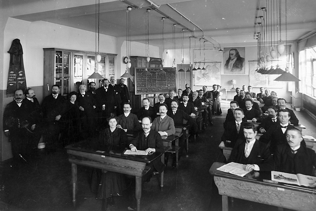 Foto: Klasse der SPD-Parteischule im Jahr 1908