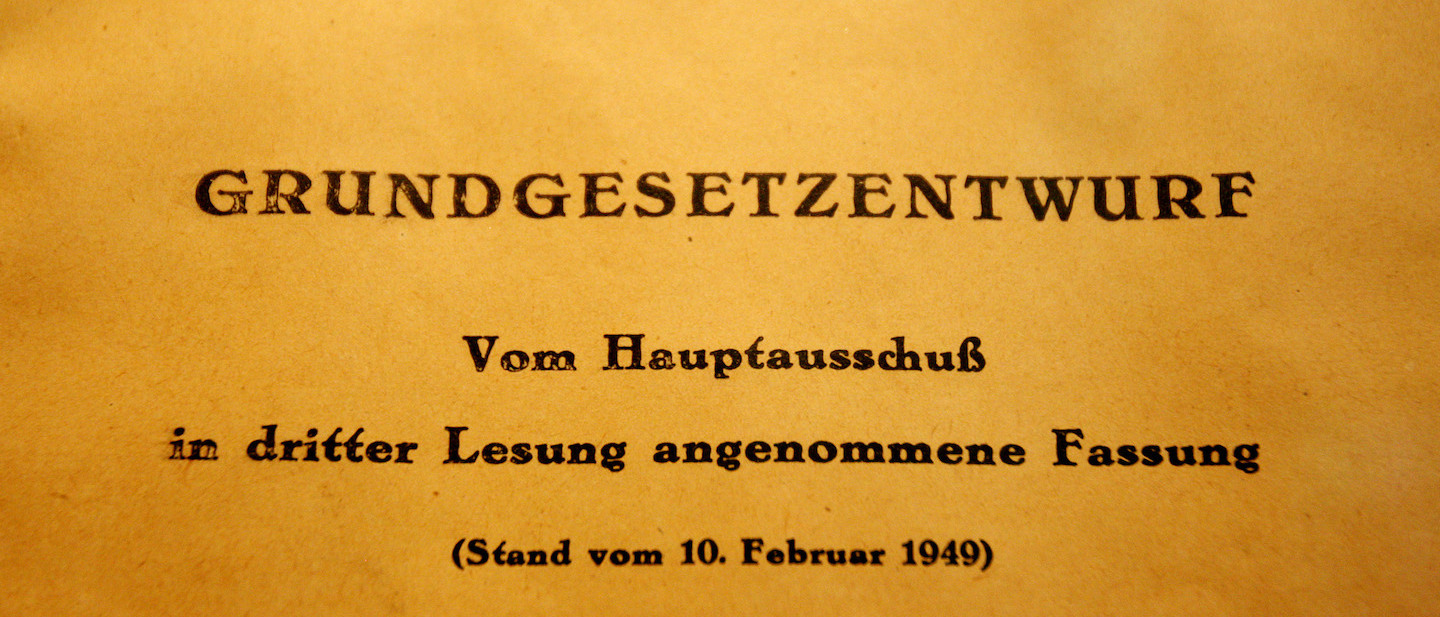 Original-Entwurf für das Grundgesetz in der dritten Lesung