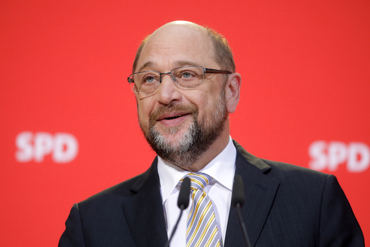 Foto: Martin Schulz bei einer Pressekonferenz