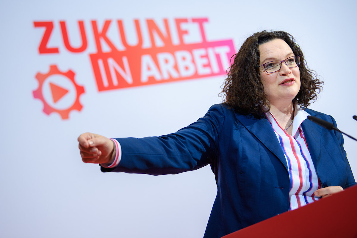 Foto: Pressekonferenz mit Andrea Nahles