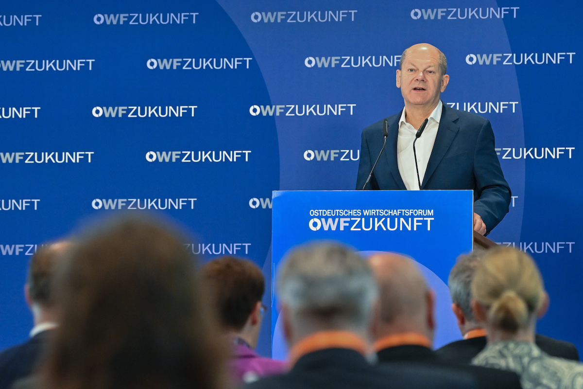 Foto: Olaf Scholz spricht beim Ostdeutschen Wirtschaftsforum