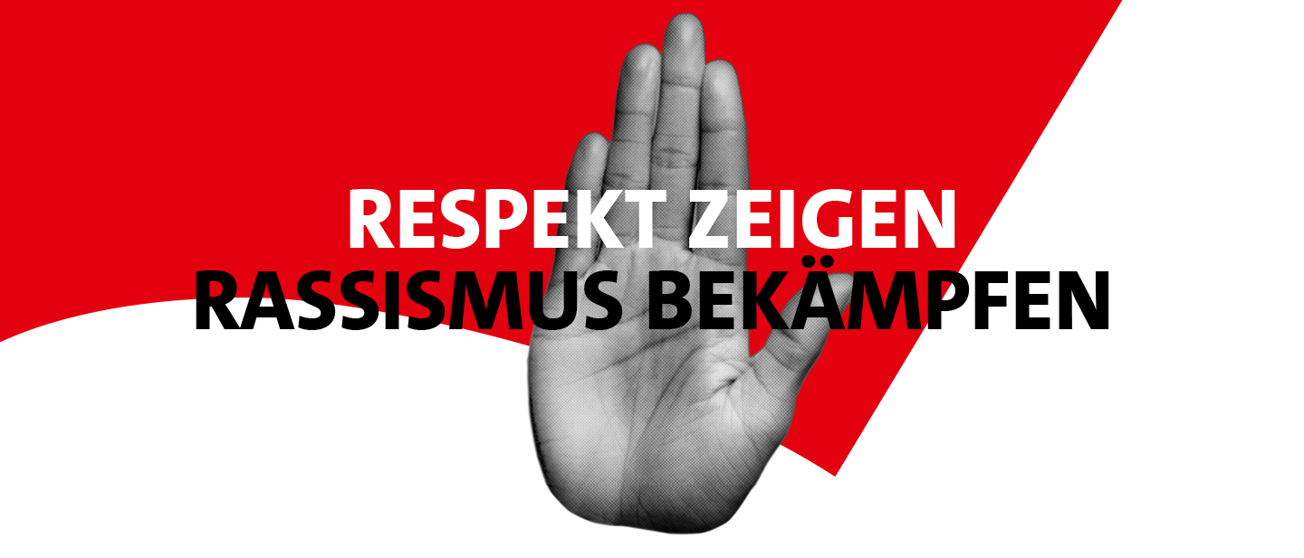 Grafik: Respekt zeigen. Rassismus bekämpfen.