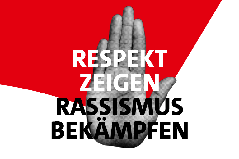 Grafik: Respekt zeigen. Rassismus bekämpfen.