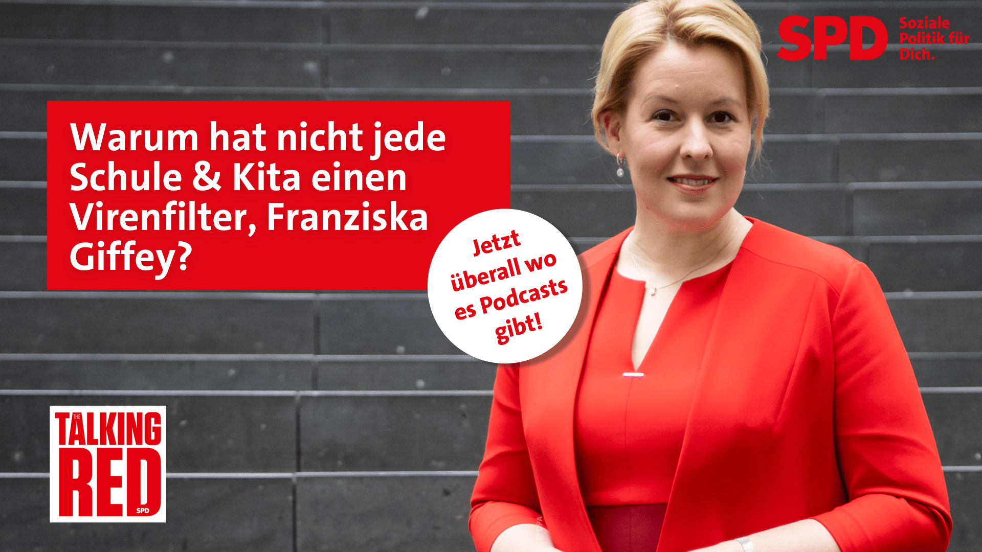 dpa Collage: Franziska Giffey im The Talking Red Podcast