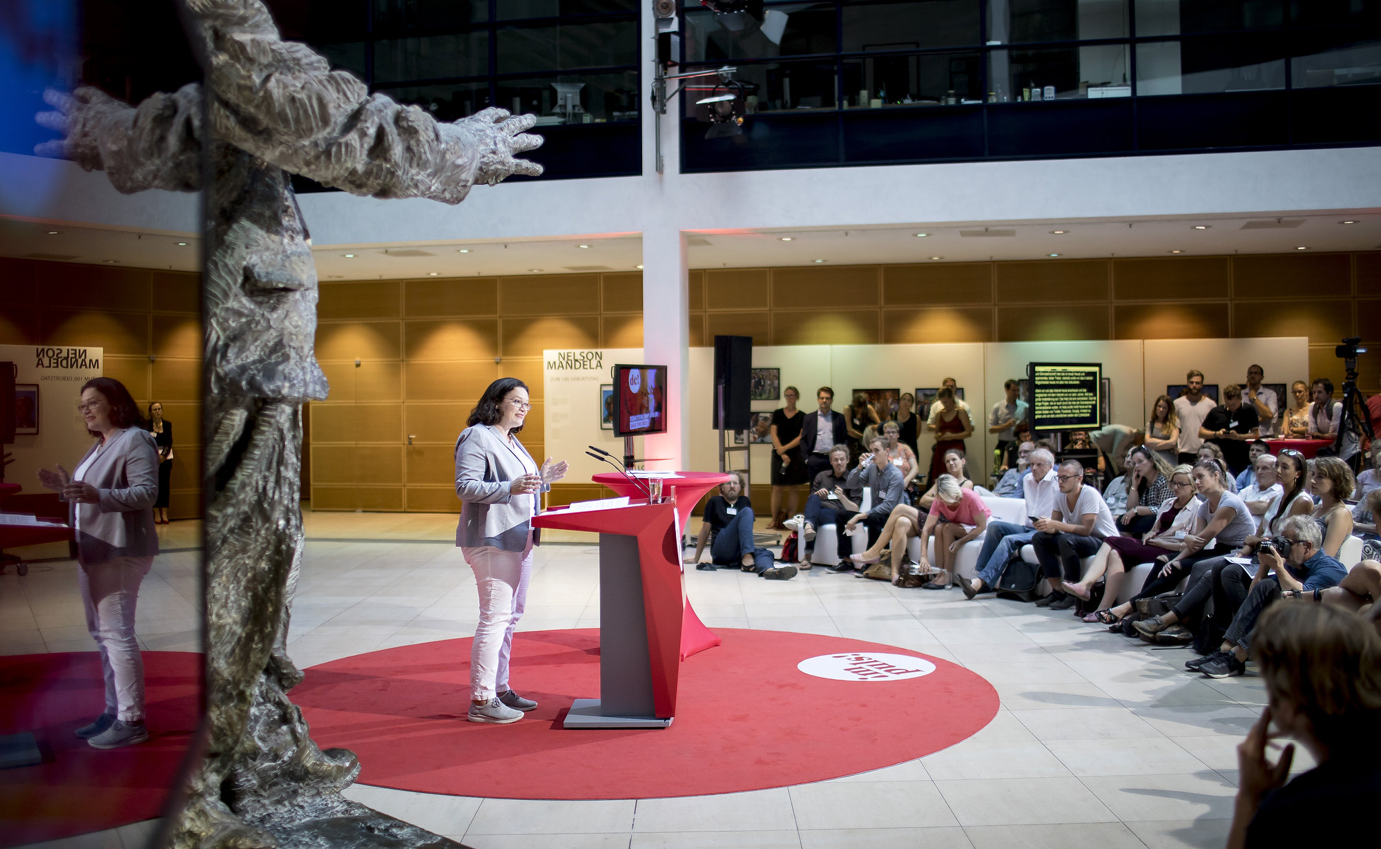 Foto: Andrea Nahles spricht bei der 2. Impulsveranstaltung in Berlin