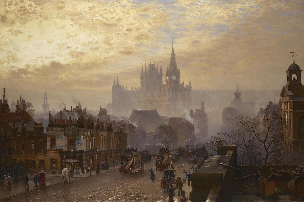 „KARL MARX 1818–1883 LEBEN. WERK. ZEIT. Trier 05.05.–21.10.2018“ Foto: John O’Connor, St. Pancras, from Pentonville looking west, evening, 1884, London