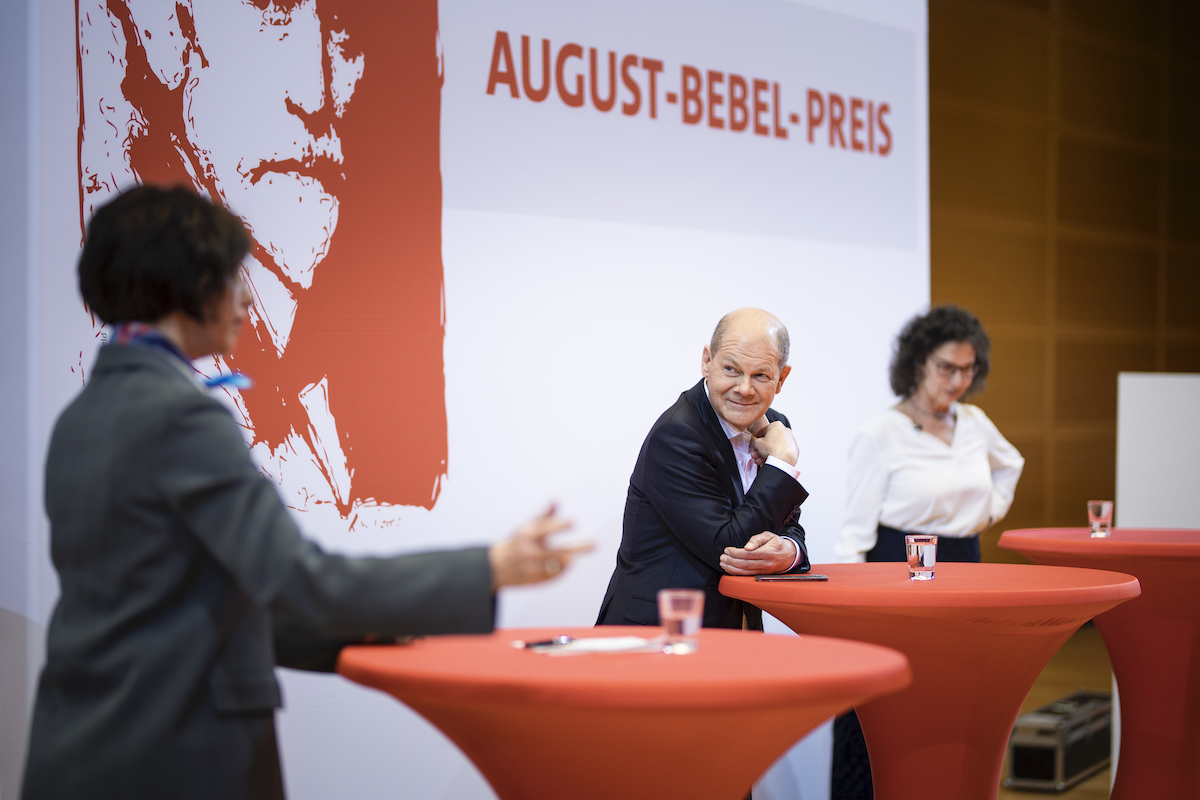 Foto: Diskussion mit Jutta Allmendinger, Olaf Scholz und Susan Neiman