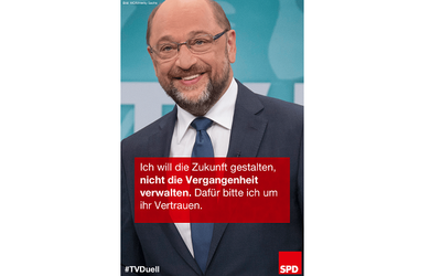 Foto: Martin Schulz und Zitat "Europa nach vorne bringen"