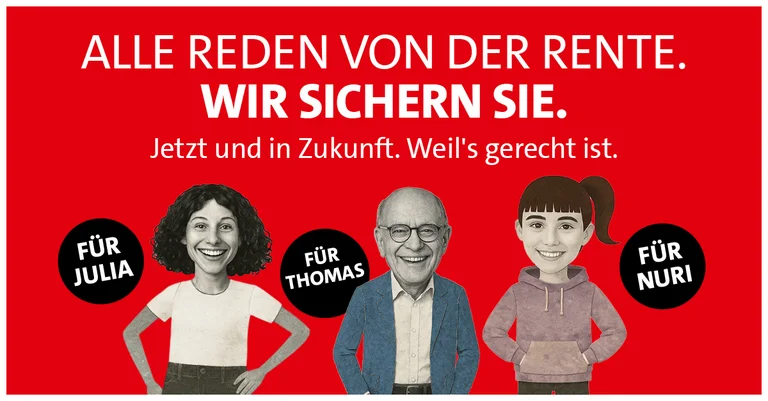 Grafik: Alle reden von der Rente. Wir sichern sie.
