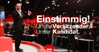 Symbolfoto Maertin Schulz: Einstimmig! Unser Vorsitzender. Unser Kandidat.