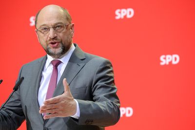 Foto: Martin Schulz bei einer Pressekonferenz