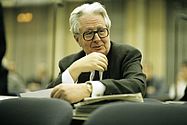Deutscher Bundestag / Werner Schüring Foto: Hans-Jochen Vogel während einer Sitzung der Verfassungskommission 1992