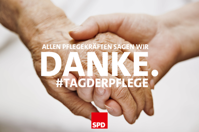 Foto zum Tag der Pflege: Wir sagen alle Pflegenden Danke.