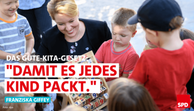 Foto: Franziska Giffey besucht die Sprach-Kita "Abenteuerland" in Marzahn.