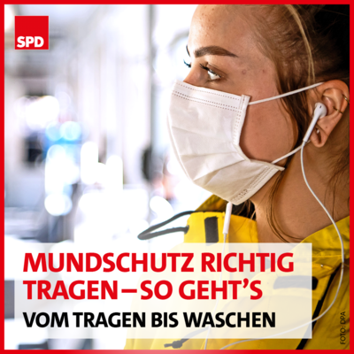 Banner: Mundschutz richtig tragen - so geht´s