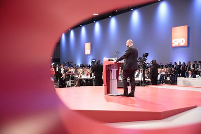 Foto: Martin Schulz redet beim SPD-Bundesparteitag