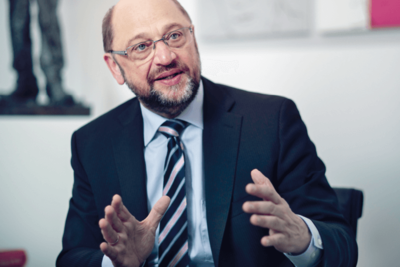 Foto: Martin Schulz im Gespräch