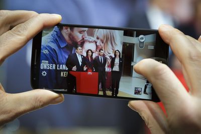 Foto: Sigmar Gabriel, Iris Berben, Clemens Schick und Katarina Barley stellen Kampagne "Stimme für Vernunft" vor