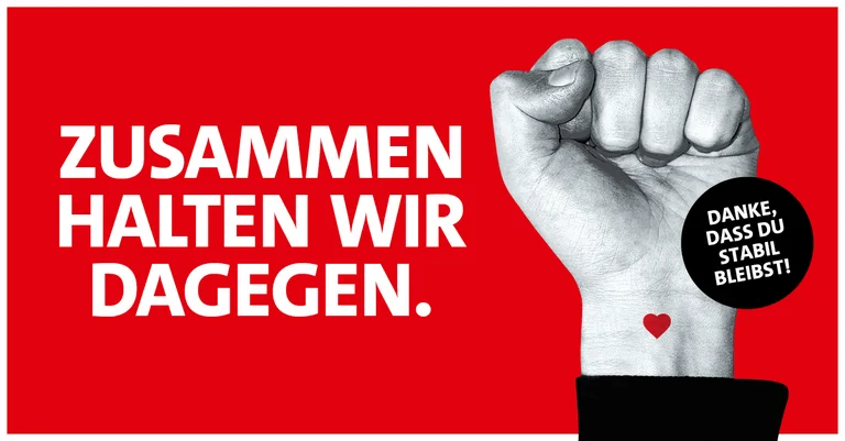 Grafik: Zusammen halten wir dagegen.