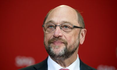 Foto: Martin Schulz während einer Pressekonferenz