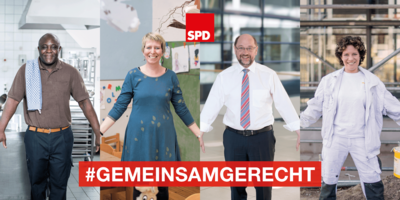 Kampagnenfoto zur 1. Mai-Fotoaktion "gemeinsamgerecht"