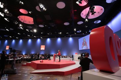 Foto: Malu Dreyer spricht beim SPD-Bundesparteitag